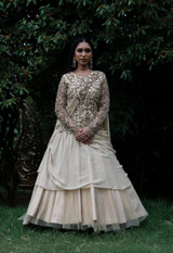 Beige Gold Embroidered Gown Flare GownIMG_1121 copy
